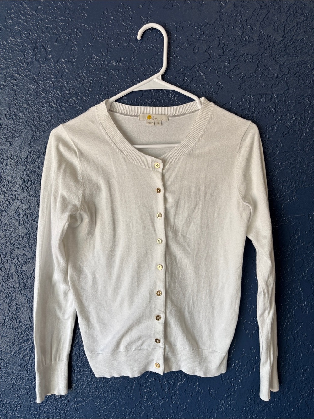 White Boden Button-Front Women's Sweater Cardigan